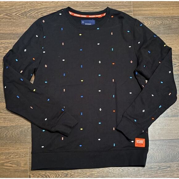 Superdry Other - Superdry Mens Aoe All Over Embroidered Black crew sweatshirt Crew Neck Medium